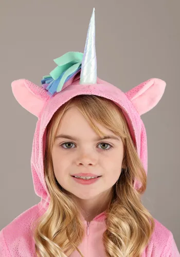 Vista 3 de Disfraz de Unicornio Rosa con Glitter para Niña Multicolor