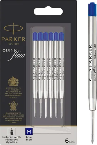 Vista 10 de Parker Quinkflow - Recambio de tinta para bolígrafo, punta media, color negro