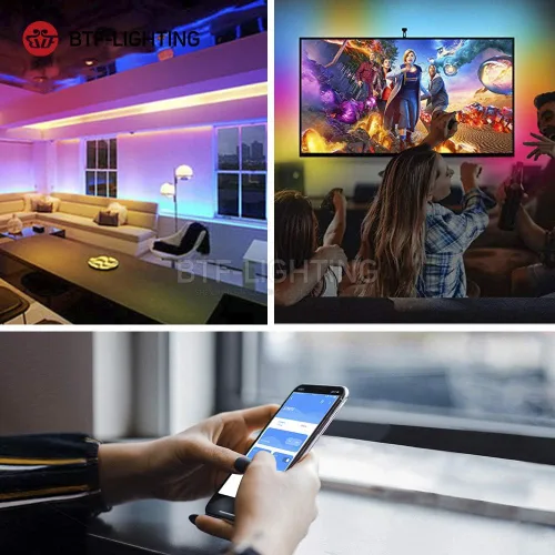 Vista 3 de BTF-LIGHTING WS2812B WS2811 1903 controlador Bluetooth SP601E con micrófono incorporado, música, doble salida de señal para tira de luces LED