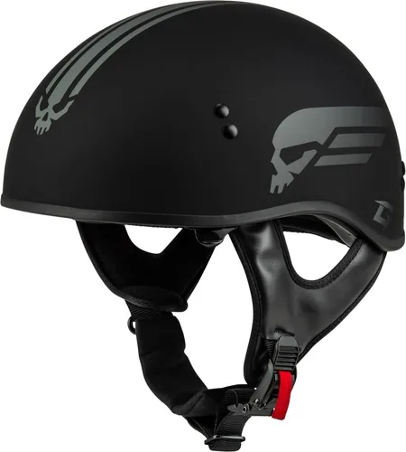 Vista 14 de GMAX Medio casco de retribución HH-65 - Aprobado por FMVSS 218 Negro