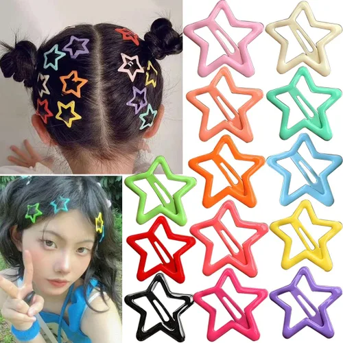 Vista 12 de 30 piezas de pinzas para el cabello con forma de estrella, 20 piezas de pinzas de 1.22" y 10 piezas de pinzas de 1.65", accesorios para el cabello