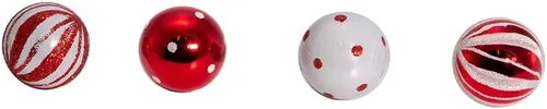 Vista 5 de Kurt Adler GG0294 - Juego de adornos de 1 pulgada, color rojo y blanco
