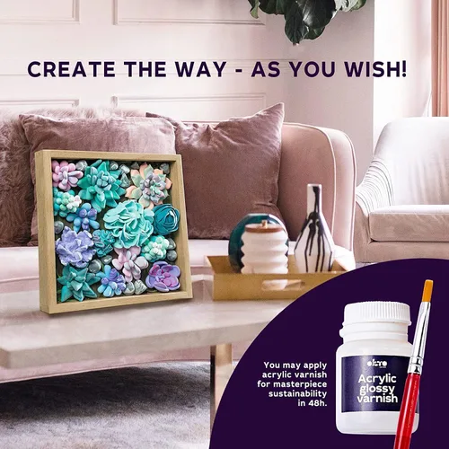 Vista 6 de Okto Kit de arte Ternura Juego de arte de suculentas 3D para decoración de pared del hogar Kits de manualidades para adultos del Reino Unido