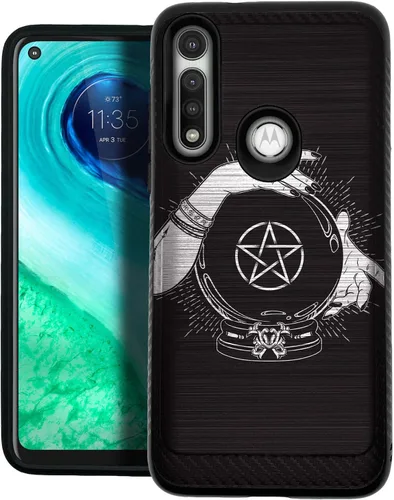Vista 6 de CasesOnDeck - Funda de doble capa compatible con Motorola Moto G Power (2020) [Armadura cepillada] Carcasa de dos piezas de metal cepillado