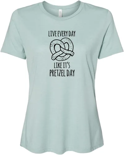 Vista 21 de Cute Women's Screen Printed Crew Neck Tee, Shirts With Sayings, Dusty Blue or Olive