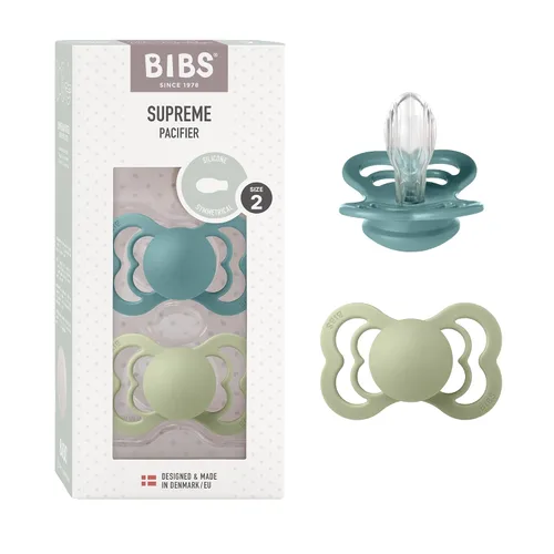 Vista 9 de BIBS Supreme Chupete para Bebé Paquete de 2 Hecho en Dinamarca Chupete Tranquilizador Sin BPA, Pezón Simétrico. Silicona, Talla 1 (0-6 Meses)