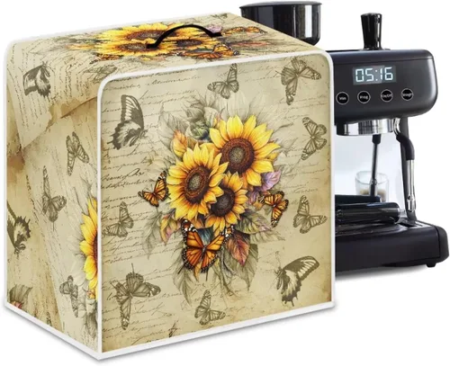 Vista 9 de Cubiertas para máquina de café con mango superior, resistentes a las manchas, para mezclador, compatible con la mayoría de cafeteras