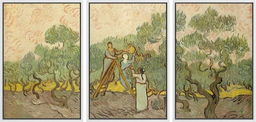 Vista 29 de wall26 Lienzo enmarcado para pared, juego de arte con flores de almendra de Vincent Van Gogh, naturaleza, ilustraciones de área silvestre, bellas