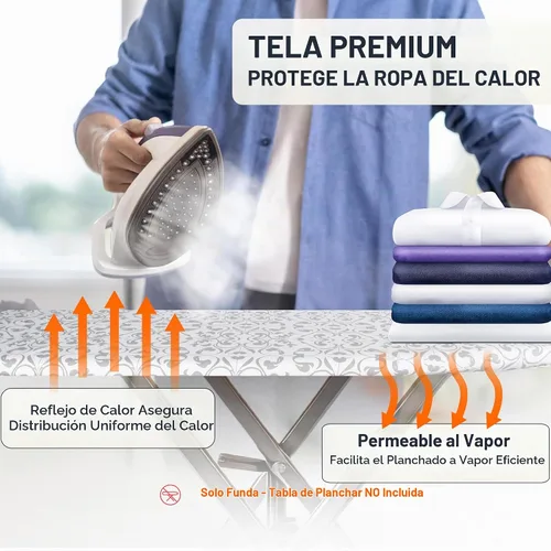 Vista 6 de UniSimp - Funda y almohadilla para tabla de planchar de 15 x 54 pulgadas Ceniza