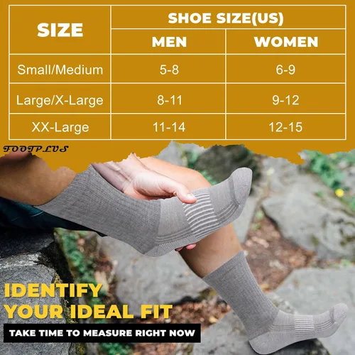 Vista 3 de FOOTPLUS Calcetines de compresión de cobre para senderismo, unisex, con suela acolchada y soporte de arco atlético, calcetines para correr