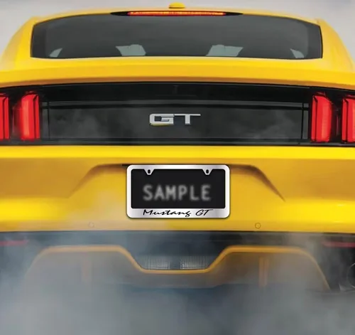 Vista 2 de Ford Mustang GT metal chapado en cromo marco de la placa titular de licencia