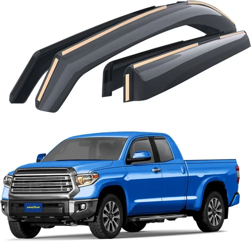 Vista 11 de Goodyear Deflectores de ventana inastillables en el canal para camiones Ford F-150 2009-2014 SuperCrew, protectores de lluvia, viseras de ventana