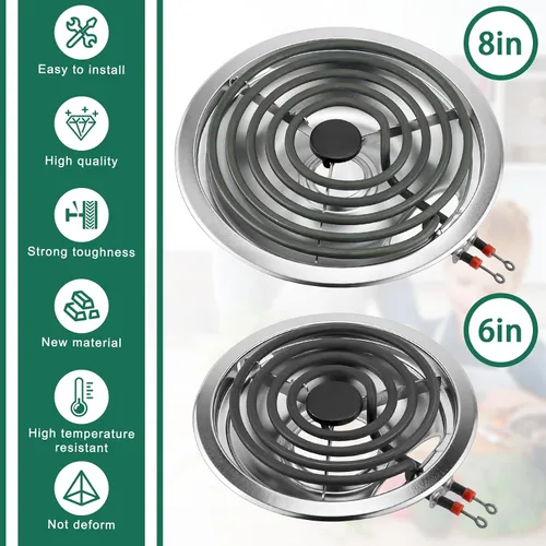 Vista 7 de Bandejas de goteo para quemadores plateados W10196405(8”) W10196406(6”) Quemadores eléctricos para estufa MP15YA(6") MP21YA(8")330031 Receptáculo