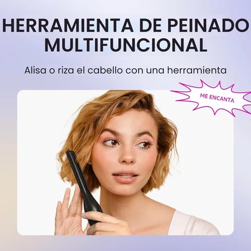 Vista 4 de Wavytalk Plancha plana pequeña de 3/10", Plancha plana de lápiz para cabello corto, corte de duendecillo y flequillo, rizador de pelo para cabello