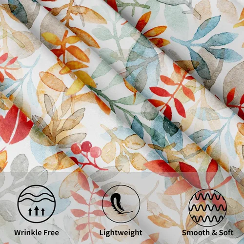 Vista 3 de Giwawa Mantel de hojas florales bohemias, mantel de hojas coloridas, mantel botánico natural de acuarela, mantel redondo de primavera y verano, Boho