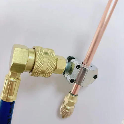 Vista 7 de Manguera de recarga de freón para refrigerador con kit de medidor-A/C R134a R12 R22, válvula de retrofit universal, con válvula BPV31 Bullet
