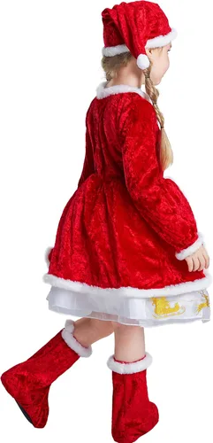 Vista 4 de IKALI Kids Holiday Santa Claus Costume Christmas Dress Holiday Party Dress-up Outfit for Boys Girls Children
