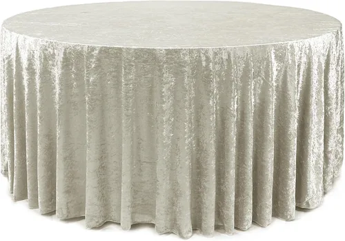 Vista 28 de YOUR CHAIR COVERS - Mantel redondo de terciopelo aplastado de 120 pulgadas para mesas redondas de 5 pies - Negro