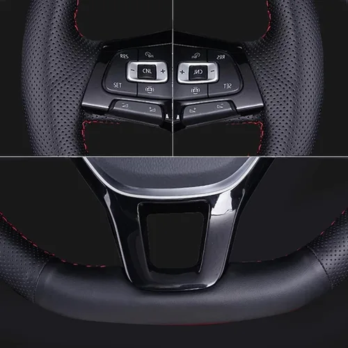 Vista 2 de BORATO Cubierta de volante de gamuza negra para coche, para Kia K3 2013 K2 Rio Ceed Cee'd 2012-2017 Cerato 2013-2017
