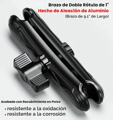 Vista 2 de VAZESWIN Brazo de doble enchufe de bola de 1 pulgada, brazo largo de aleación de aluminio de 5.9 pulgadas, compatible con soportes RAM tamaño B