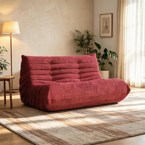 Vista 15 de YVDNHP Puf de espuma viscoelástica, sofá Fireside Togo con almohada