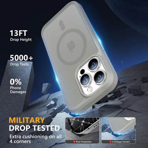 Vista 327 de MOCCA - Funda magnética resistente para iPhone XR de 6.1 pulgadas, compatible con MagSafe, funda con protección contra caídas de grado militar