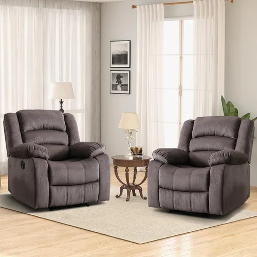 Vista 17 de EBELLO Silla reclinable eléctrica clásica, de piel sintética, de gran tamaño, con cojín suave y respaldo, sofá con cómodo sillón para sala de estar