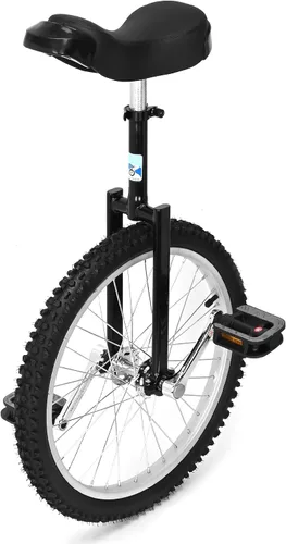 Vista 8 de Nisorpa Bicicleta clásica de una rueda negra de 20 pulgadas con borde de aleación antideslizante y pedal de altura ajustable para niños y adultos