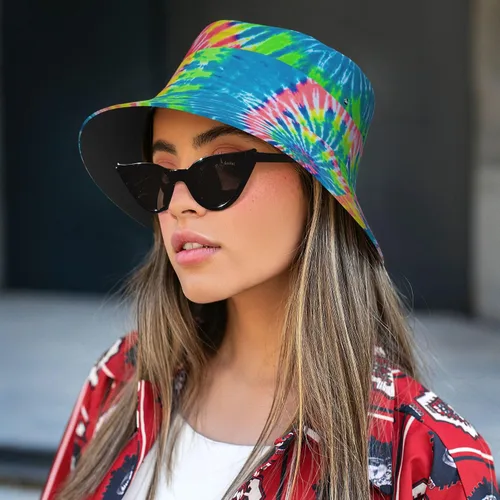 Vista 6 de Sombrero de pescador de mariquita blanca a la moda, ligero, para exteriores, para vacaciones en la playa, sombrero para mujer, vacaciones, viajes