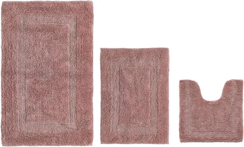 Vista 559 de Better Trends - Juego de 2 alfombras de baño 100% algodón, extra suaves, con borlas, de 17" x 24", alfombra de baño superabsorbente y reversible