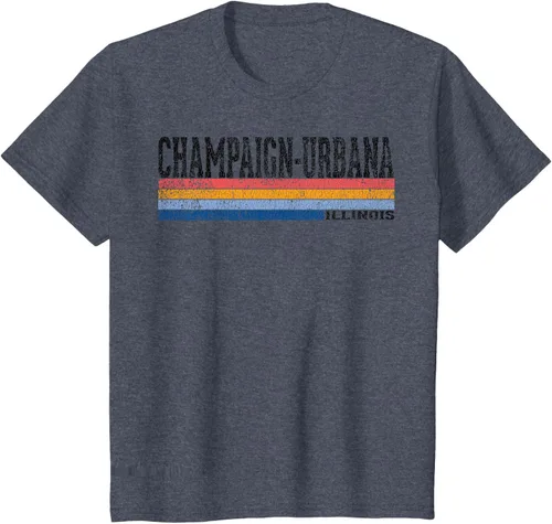 Vista 71 de clásico 1980s estilo champaign-urbana Illinois T Shirt, hombre 2XL, Blanco