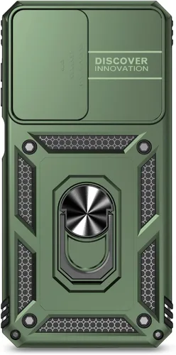 Vista 9 de SunStory Funda compatible con Samsung Galaxy A17 5G con protector de pantalla HD, cubierta de cámara deslizante y soporte de anillo giratorio, a