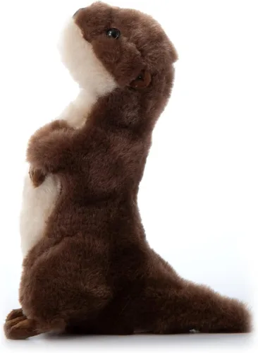 Vista 3 de Animal de peluche de nutria de río de The Petting Zoo de pie, regalos para niños, animales salvajes del zoológico, juguete de peluche de nutria