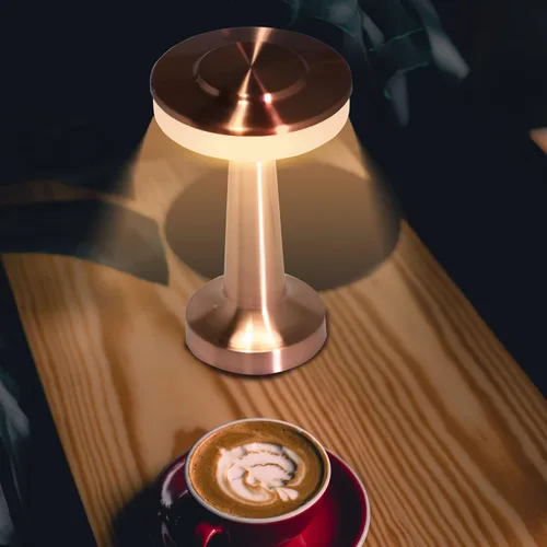 Vista 3 de Lámpara de escritorio inalámbrica portátil táctil, atenuación táctil de 3 velocidades, puerto de batería USB integrado, luz de noche de dormitorio