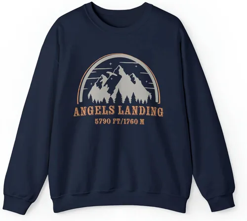 Vista 4 de Zion National Park Camping Zion Poster Angels Landing Mountains Sweatshirt - NPT116ALL