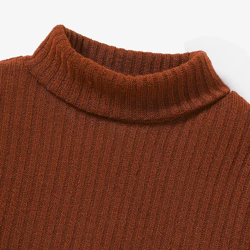 Vista 2 de PATPAT Toddler Girl Boys Valentines Day Shirt Turtleneck Pullover Solid Knitwear Long Sleeve Warm Top Tees Clothes