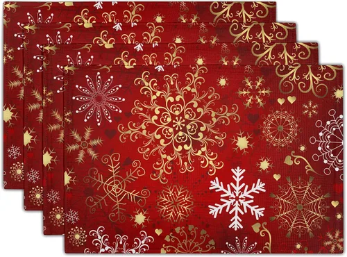 Vista 23 de Fall Placemats 12×18 Inches Set of 4 Autumn Leaves Festival Indoor Kitchen Dining Table Place Mats for Home Party Decoration