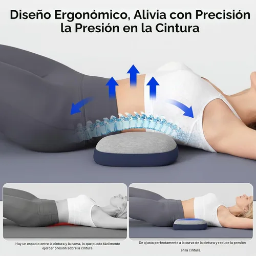 Vista 4 de Almohada de Soporte Lumbar para Cama, Almohadas de Espuma Viscoelástica para Alivio del Dolor de Espalda, Almohada de Alivio del Dolor Lumbar