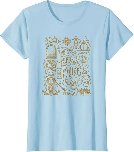 Vista 22 de Harry Potter Deathly Hallows 2 Icon Collage Poster T-Shirt Baby Blue