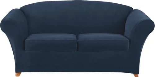 Vista 10 de Sure Fit Home Décor Funda Elástica de Piqué para Cojín Box de Otomana de Gran Tamaño de Una Pieza, Ajuste Elástico, Poliéster/Spandex, Lavable a