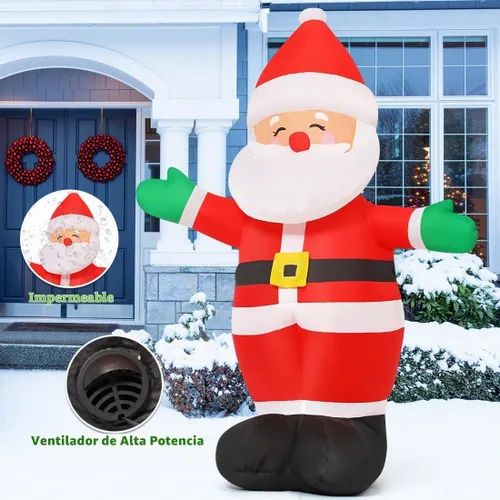 Vista 6 de GOOSH - Decoraciones inflables de Navidad de 1.5 m de Papá Noel al aire libre, Papá Noel inflable de pie para patio con luces LED integradas