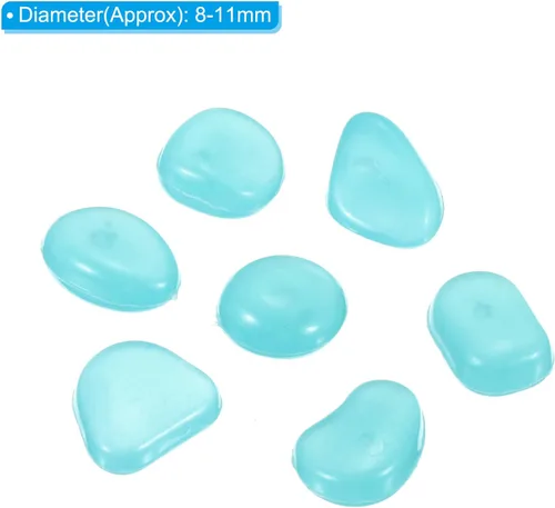 Vista 2 de MECCANIXITY 500 piedras brillantes de 8 a 0.433 in, decoración en la oscuridad, piedras luminosas, decoración de bricolaje azul decorativo