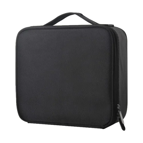 Vista 11 de Estuche de viaje para maquillaje, organizador de cosméticos, bolsa de almacenamiento portátil para artistas, con divisores ajustables