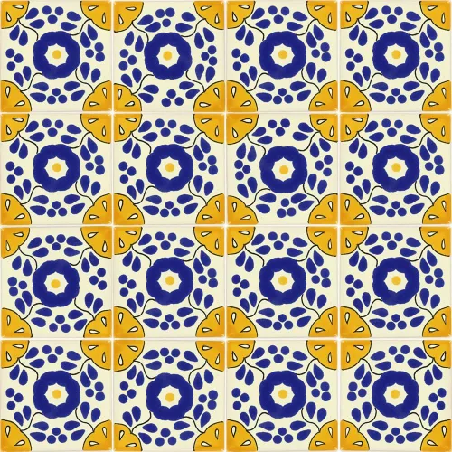 Vista 5 de 4 ¼ x 4 ¼ Hacienda Amarillo – mexicano de Talavera baldosa cerámica
