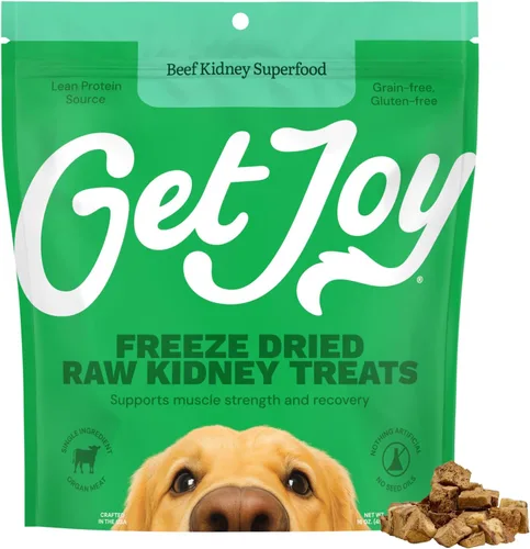 Vista 14 de Get Joy Golosinas liofilizadas 100% de corazón de res para perros, 4 onzas Carne de órgano de un solo ingrediente, complemento de comida cruda