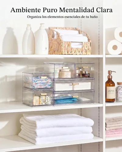 Vista 6 de LALOBLUE Organizador de maquillaje de biberón con cajón acrílico