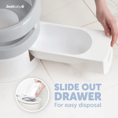Vista 4 de Jool Baby Silla para ir al baño para niños pequeños, protector contra salpicaduras y soporte de espalda (gris)