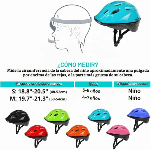 Vista 6 de Casco de bicicleta para niños pequeños, casco multideportivo ajustable para niños y niñas Azul Aqua