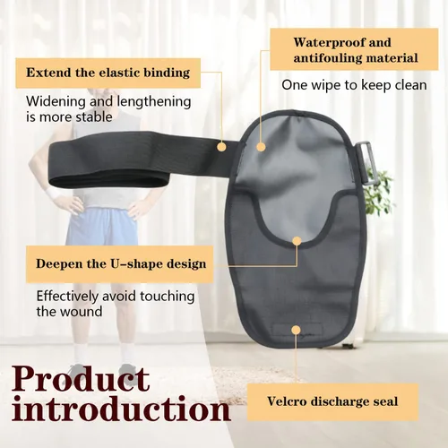 Vista 4 de Paquete de 2 fundas para bolsas de colostomía, fundas impermeables para bolsas de ostomía con cinturón ajustable, portátil, universal, lavable