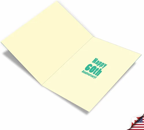 Vista 2 de NobleWorks - Tarjeta de felicitación de 60º aniversario jumbo de 8.5 x 11 pulgadas con sobre para hombres, mujeres - 60 años casados - Big 60